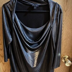 Fashion Bug Shimmering Black Cowl Neck Top